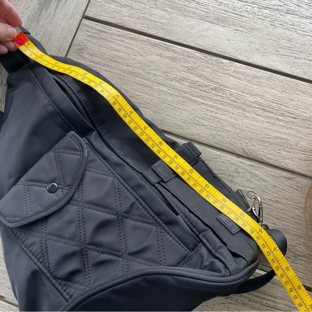 IHKWIP Convertible Black Quilted Sling Bag Backpack